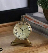 Vintage Clock Trofeo Stand Romana Numero Scrivania/Nautico Tavolo per Ufficio