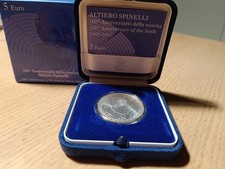 Argento - Italia Moneta da 5 EURO  2007 - Anniversario nascita ALTIERO SPINELLI
