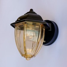 MINI LANTERNA luce da esterno IP43 con vetro ambra soffiato *MADE ITALY*
