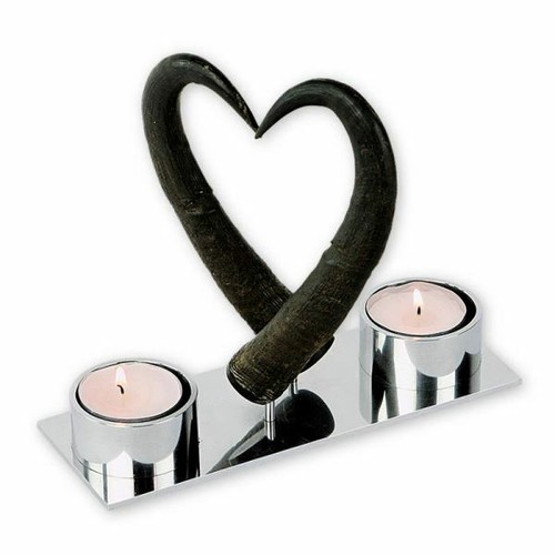 Candeliere con vere corna - , di