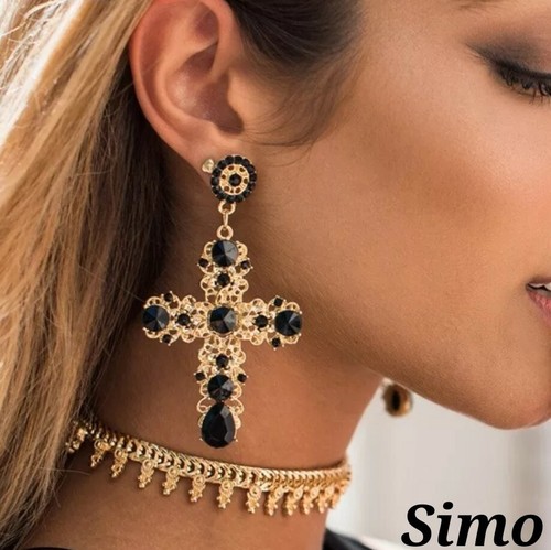 Orecchini donna pendente croce - orecchini,