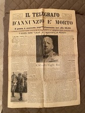 IL TELEGRAFO 2 MARZO 1938 LA MORTE DI GABRIELE D'ANNUNZIO QUOTIDIANO GIORNALE