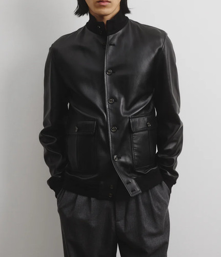 Giacca pelle nera uomo - giacca,