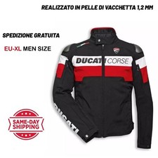 Ducati Corse Motorcycle Leather Riding Jacket Men - Free Shipping