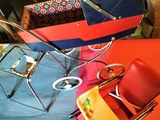 Lotto Passeggino Girello Culla Museo Bambole old dolls gioco epoca collez vintag