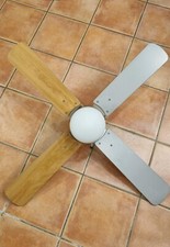 Ventilatore a soffitto + luce Styling C-42L1, pale grigio e legno chiaro 110 cm