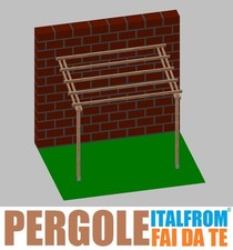 Pergola in Legno Impregnato Addossata Gazebo Tettoia Pompeiana Interrare 2X3X2,5