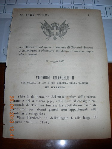 Regio decreto 1877 termini - 1877,