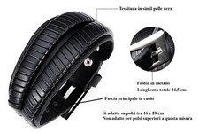 BRACCIALE CUOIO PUNK E SIMIL