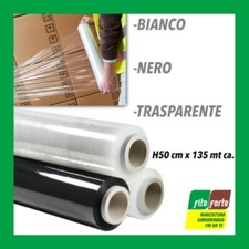 FILM POLIETILENE PER IMBALLO PELLICOLA ROTOLO H50CM BIANCO NERO TRASPARENTE