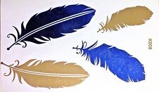 Flash Einmal Tatuaggio Temporaneo Oro Blu 4teile Bracciale Collana Henna Corpo
