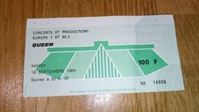 Billet Ticket de concert Queen