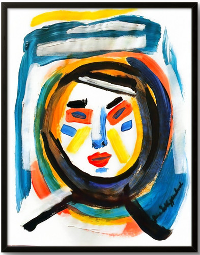 Quadro moderno astratto volto