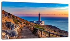 Quadro moderno Faro Sentiero Tramonto Paesaggio Relax Stampa su Tela Arte Arredo