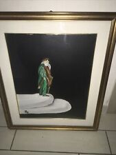 Quadro con Cornice Firmato: 'Vecchio Pensatore' - Olio su Tela