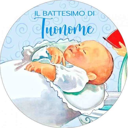 Cialda battesimo rosa celeste - cialda,