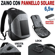 ZAINO CARICA BATTERIE PANNELLO
