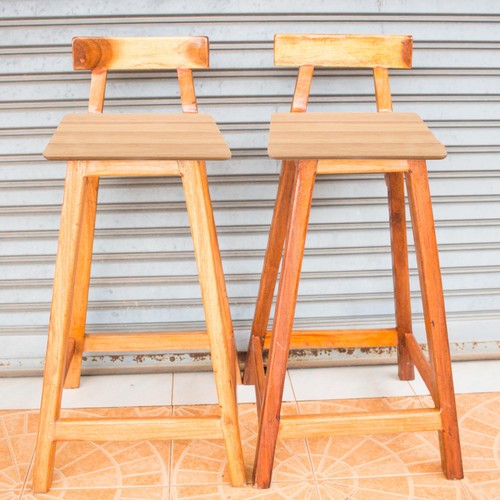 Sgabello quadrato legno - sgabello,
