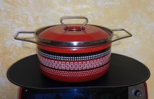 PENTOLA - ROSSA - SMALTATA -