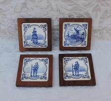 Vintage Set of 4 Coasters Blue