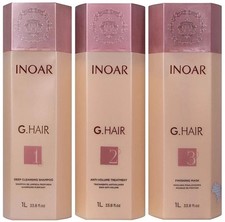 Inoar G Sistema Lisciante alla Cheratina per Capelli Set 3 Passi - 1L