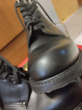 VINTAGE LEATHER SHOES ARMY N 42 HIGH MILITARY  N9 US CUCITURE VERE 1997 SCARPONI