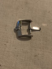 OMEGA steel buckle fibbia acciaio 16mm anni 70/80 big logo ORIGINALE usata