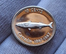 Canada Elisabetta Ii 10 Cent 1967 Proof Ottima Lotto  Argento 