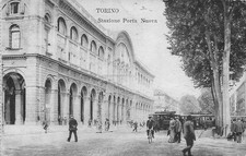 31-172) TORINO STAZIONE PORTA NUOVA ANIMATA TRAM VIAGGIATA FARA SAN MARTINO