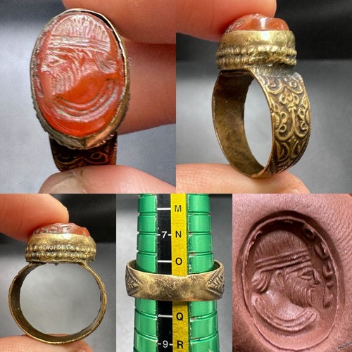 Anello antico oro pietra - , agata