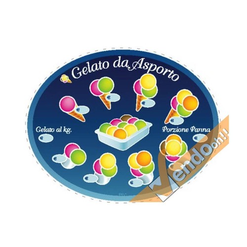 Listino adesivo ovale gelato - listino,
