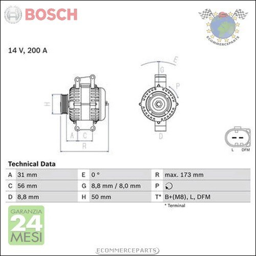 Alternatore bosch per - alternatore, mercedes