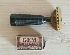 Rasoio di sicurezza a lama Gem per U.S. Armed Forces con lamette Anni 20 vintage