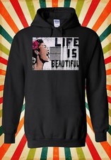 Felpa con cappuccio Banksy Life is Beautiful Street Art uomo donna unisex 1515