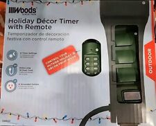 Woods 59850 Holiday Decor Timer Palo da Giardino e Telecomando, 10ft, 6 Prese a Terra
