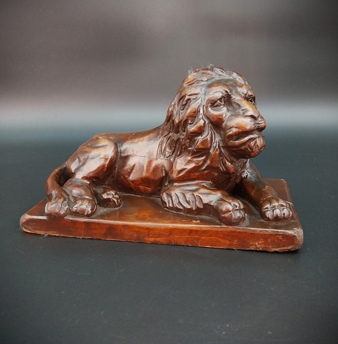 Scultura leone legno - leone,