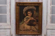 Quadro antico bambina con