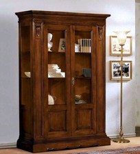 CRISTALLIERA VETRINA IN LEGNO INTAGLIATO VARIE FINITURE x SOGGIORNO SALA LM 401