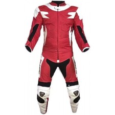 BIESSE - Tuta da MINIMOTO BIANCO/ROSSO per bambino in pelle e cordura profession