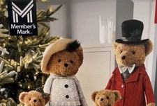 Member's Mark Peluche Orso Famiglia Set di 4 Decorazioni Natalizie da Interno Spedizione Rapida a Mano