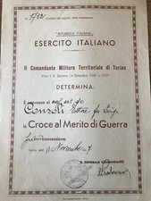Diploma croce al merito di