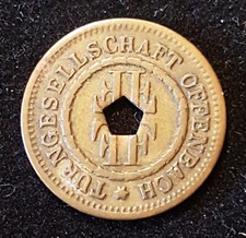 4 Wertmarken, Messing