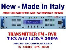 Broadcast Prof RVR 502 LCD 500w FM Transmitter Wide Band 88/108 Mhz