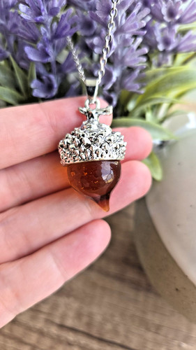 Collana ghianda tono argento - , e