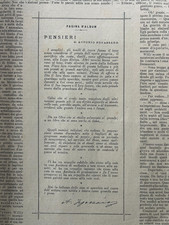 Illustrazione originale stampa d'epoca 1896 Pensieri di Antonio Fogazzaro