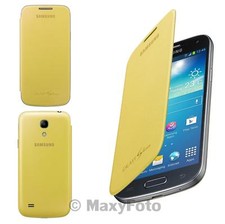SAMSUNG CUSTODIA FLIP-COVER BOOK-CASE ORIGINAL GALAXY S4 MINI I9190 I9195 YELLOW