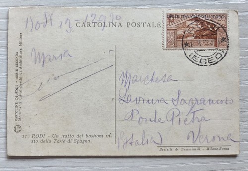 Cartolina regno rodi 1930 - cartolina,
