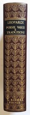 Libro Poesie Varie E Traduzioni Giacomo Leopardi Giunti E Barbera 1975