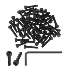 Viti a Testa Esagonale M4 x 20mm Bullone a Tappo, Confezione da 50 Gradi 12,9 con Chiave, Nero