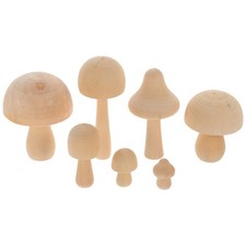  7 pezzi di funghi in legno